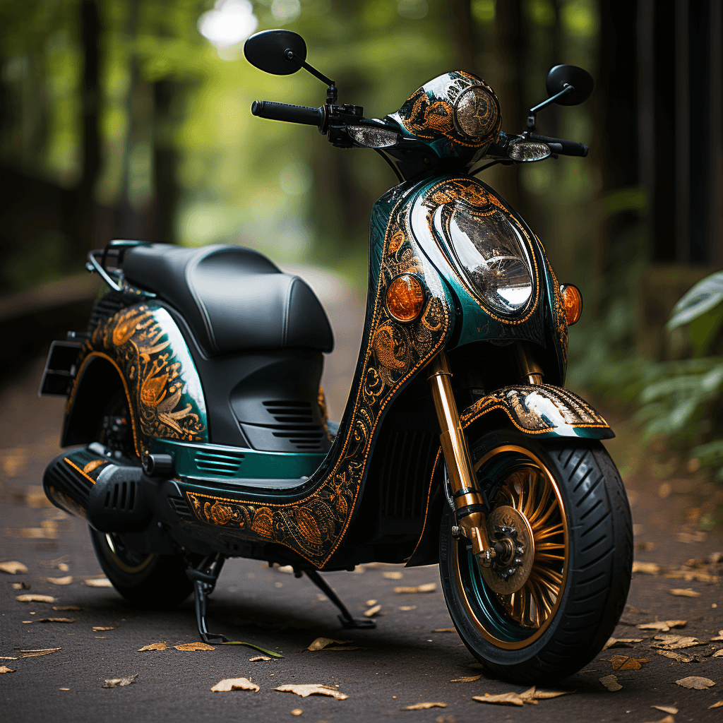 Activa-Scooter-Modied-in-golden-teal-color-Varient-5